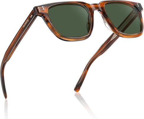 AVAWAY Polarized Sunglasses for Men UV Protection, Square Acetate Frame Outdoor Driving Sun Glasses AV275 in Kuwait