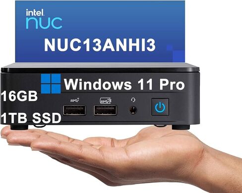 2025 Intel NUC 13 Pro Mini PC، ASUS NUC (Intel 12-Core i7-1360P، ذاكرة الوصول العشوائي 32 جيجابايت، 1 تيرابايت SSD) كمبيوتر سطح المكتب للأعمال، يدعم شاشة 4 × 8K، 2x Thunderbolt 4، Wi-Fi 6E، RJ45، Win 11 Pro، NUC13ANHI7 in Kuwait