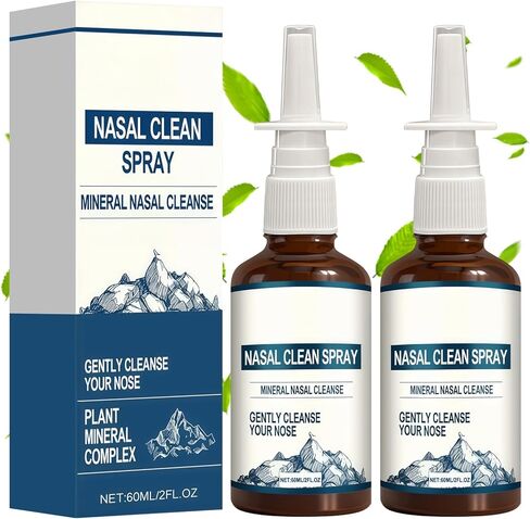 قطعتان من رذاذ الأنف باليود، رذاذ تنظيف وعناية يومي للأنف مع حمض الفولفيك، رذاذ أنفي غير طبي للهواء الجاف والسفر والاستخدام اليومي in Kuwait