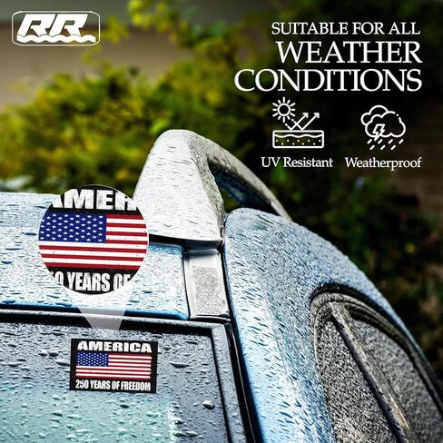 250th Anniversary USA Flag Sticker Bumper Car Decal Patriotic American United States 1776-2026 250 Years Black in Saudi Arabia