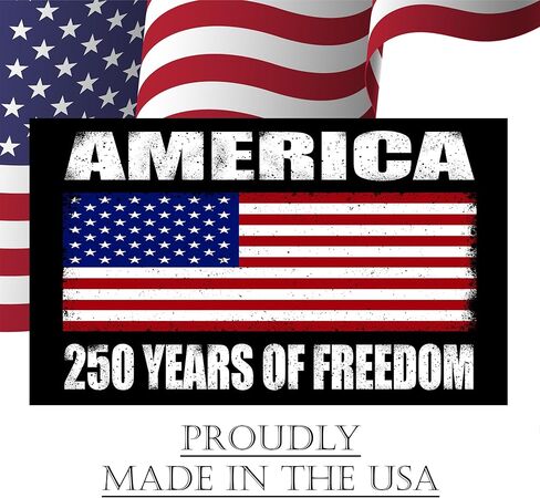 250th Anniversary USA Flag Sticker Bumper Car Decal Patriotic American United States 1776-2026 250 Years Black in Saudi Arabia