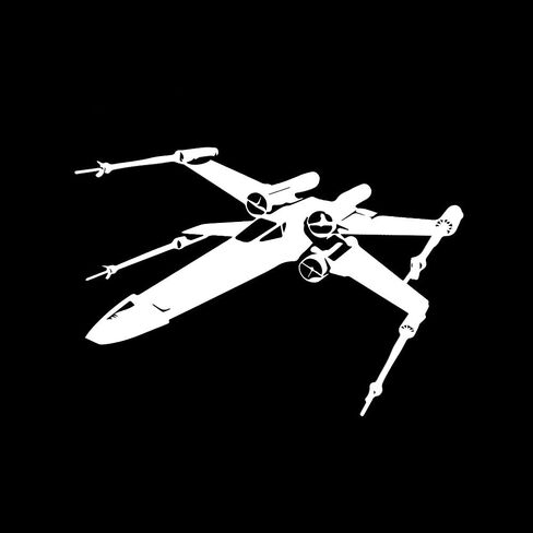 X-Wing Silhouette 6" Vinyl Sticker Car Decal (6" White) in Saudi Arabia