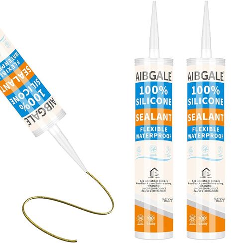3 Pack Silver 100% Silicone Sealant, Universal Caulking Waterproof RTV Sealant, Stronger Adhesion, Shrink Crack Proof Caulking for Aquarium, Stainless Steel, Aluminum, Basements, 30.3 Oz in Saudi Arabia