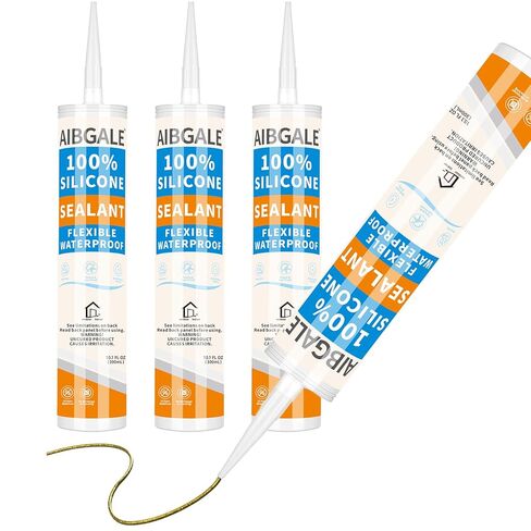 3 Pack Silver 100% Silicone Sealant, Universal Caulking Waterproof RTV Sealant, Stronger Adhesion, Shrink Crack Proof Caulking for Aquarium, Stainless Steel, Aluminum, Basements, 30.3 Oz in Saudi Arabia