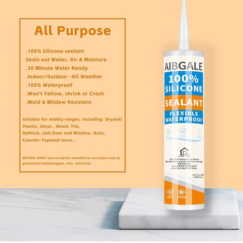 3 Pack Silver 100% Silicone Sealant, Universal Caulking Waterproof RTV Sealant, Stronger Adhesion, Shrink Crack Proof Caulking for Aquarium, Stainless Steel, Aluminum, Basements, 30.3 Oz in Saudi Arabia