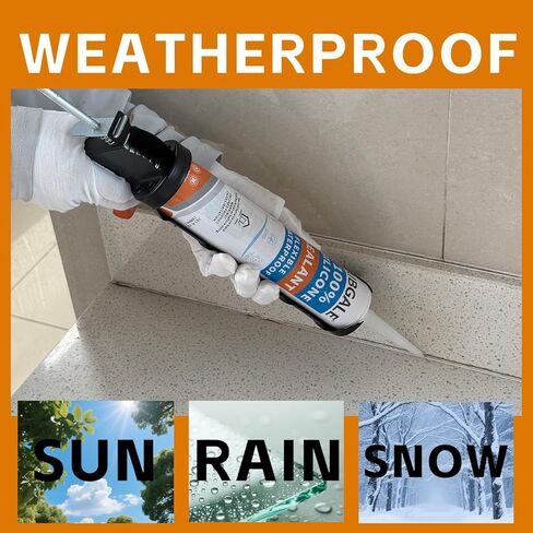 3 Pack Silver 100% Silicone Sealant, Universal Caulking Waterproof RTV Sealant, Stronger Adhesion, Shrink Crack Proof Caulking for Aquarium, Stainless Steel, Aluminum, Basements, 30.3 Oz in Saudi Arabia