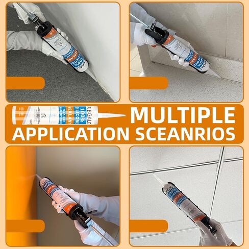 3 Pack Silver 100% Silicone Sealant, Universal Caulking Waterproof RTV Sealant, Stronger Adhesion, Shrink Crack Proof Caulking for Aquarium, Stainless Steel, Aluminum, Basements, 30.3 Oz in Saudi Arabia