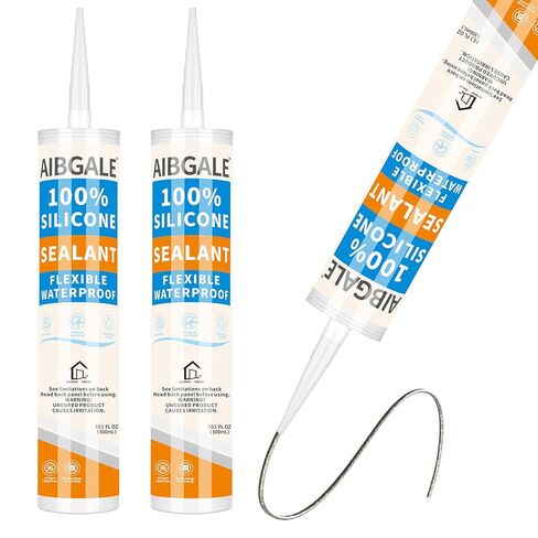 3 Pack Silver 100% Silicone Sealant, Universal Caulking Waterproof RTV Sealant, Stronger Adhesion, Shrink Crack Proof Caulking for Aquarium, Stainless Steel, Aluminum, Basements, 30.3 Oz in Saudi Arabia