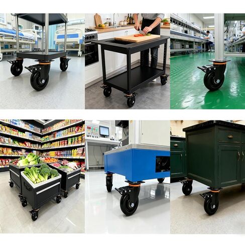 4-inch Heavy-Duty Industrial Swivel casters with Brakes, Set of 4 Secure Locks, 1600 lbs Load Capacity, Industrial Flat Wheels for Furniture, carts, Tables, workbenches in Saudi Arabia