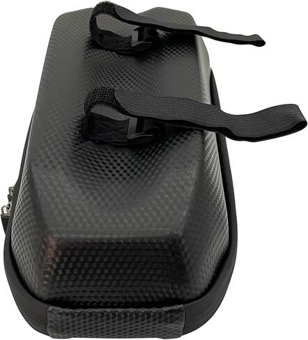 حقيبة سكوتر توازن السيارة وحقيبة أمامية مقاومة للماء بسعة 4.2 كيو تي، حقيبة مقود الدراجة الأمامية، مصنوعة من الجلد ومادة EVA، أسود in Kuwait