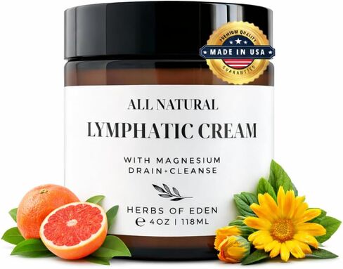 Organic Lymphatic Massage Cream with Magnesium – Natural Topical Cream | Stimulate Lymph Fluid | Family Owned, Made in USA in Saudi Arabia