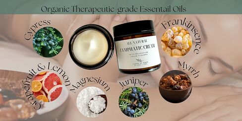 Organic Lymphatic Massage Cream with Magnesium – Natural Topical Cream | Stimulate Lymph Fluid | Family Owned, Made in USA in Saudi Arabia