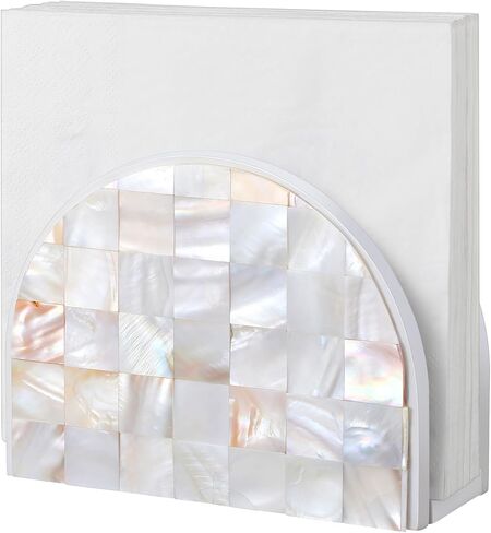 FoldTier Mosaic Mother of Pearl Inlay Napkin Holder Modern Napkin Holder for Bedroom Bathroom or Office Table and Countertop Decoration in Saudi Arabia