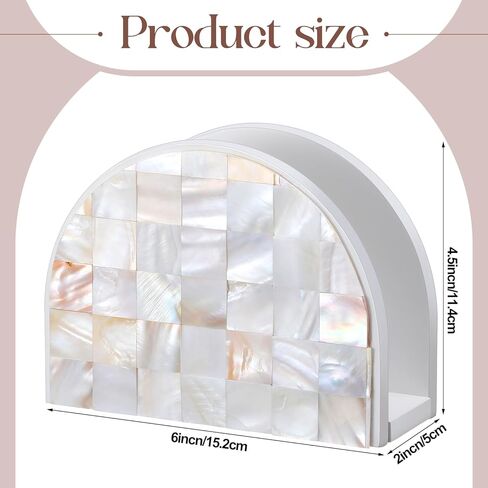 FoldTier Mosaic Mother of Pearl Inlay Napkin Holder Modern Napkin Holder for Bedroom Bathroom or Office Table and Countertop Decoration in Saudi Arabia