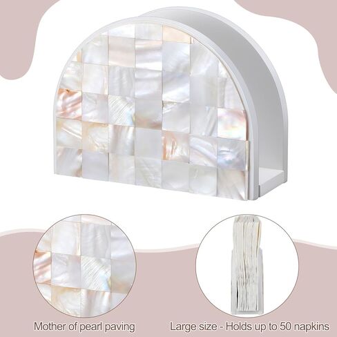 FoldTier Mosaic Mother of Pearl Inlay Napkin Holder Modern Napkin Holder for Bedroom Bathroom or Office Table and Countertop Decoration in Saudi Arabia
