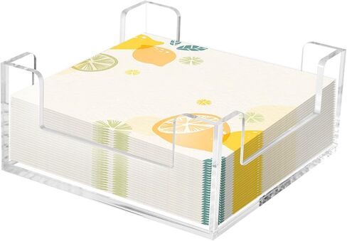 حامل مناديل أكريليك، حامل مناديل مربعة شفافة مقاس 5x5 بوصة للطاولة، والحفلات، والمطبخ، والبار، والمطعم، والحمام، وموزع مناديل مزخرف حديث، وعلبة ورق للحمام in Kuwait