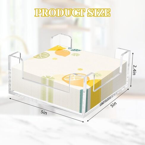 حامل مناديل أكريليك، حامل مناديل مربعة شفافة مقاس 5x5 بوصة للطاولة، والحفلات، والمطبخ، والبار، والمطعم، والحمام، وموزع مناديل مزخرف حديث، وعلبة ورق للحمام in Kuwait