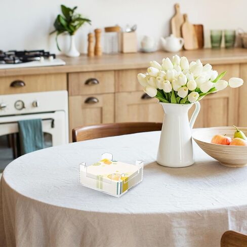 حامل مناديل أكريليك، حامل مناديل مربعة شفافة مقاس 5x5 بوصة للطاولة، والحفلات، والمطبخ، والبار، والمطعم، والحمام، وموزع مناديل مزخرف حديث، وعلبة ورق للحمام in Kuwait