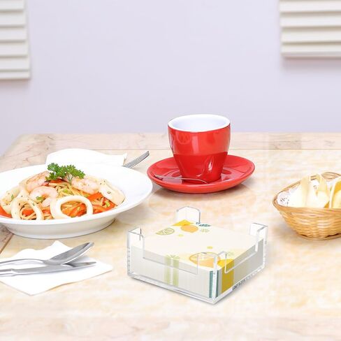 حامل مناديل أكريليك، حامل مناديل مربعة شفافة مقاس 5x5 بوصة للطاولة، والحفلات، والمطبخ، والبار، والمطعم، والحمام، وموزع مناديل مزخرف حديث، وعلبة ورق للحمام in Kuwait