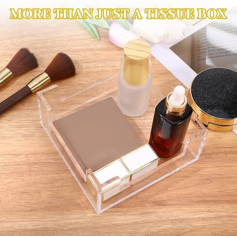 حامل مناديل أكريليك، حامل مناديل مربعة شفافة مقاس 5x5 بوصة للطاولة، والحفلات، والمطبخ، والبار، والمطعم، والحمام، وموزع مناديل مزخرف حديث، وعلبة ورق للحمام in Kuwait