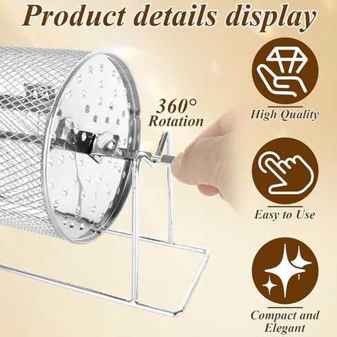 STARVAST 7" X 4.7" Small Raffle Drum, Upgraded Silver Ticket Spinner Holds 600 Tickets, Raffle Wheel Spinner with Stand Drum Cage for Games Events in Saudi Arabia