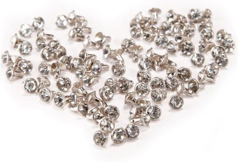 DOITOOL 100pcs Crystal Rhinestone Studs Durable Metal Rivet Spikes for DIY Clothing Decoration for Jeans Bags Jackets Shoes and More in Saudi Arabia