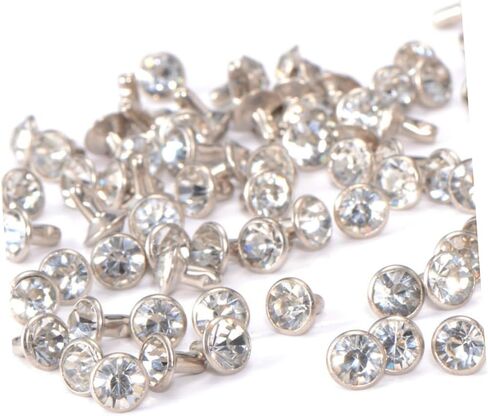 DOITOOL 100pcs Crystal Rhinestone Studs Durable Metal Rivet Spikes for DIY Clothing Decoration for Jeans Bags Jackets Shoes and More in Saudi Arabia