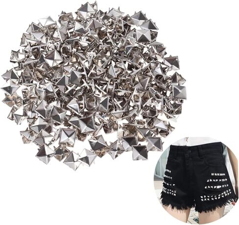 Veemoon 400Pcs Four Jaw Square Rivets Silver Metal DIY Studs for Crafts Clothing Shoes Bags and Accessories for Unique Designs and in Saudi Arabia