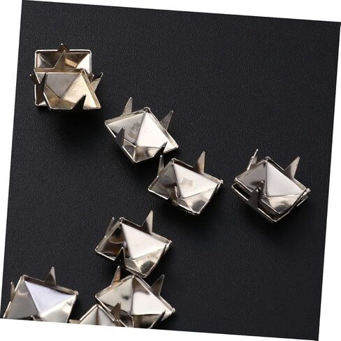 Veemoon 400Pcs Four Jaw Square Rivets Silver Metal DIY Studs for Crafts Clothing Shoes Bags and Accessories for Unique Designs and in Saudi Arabia