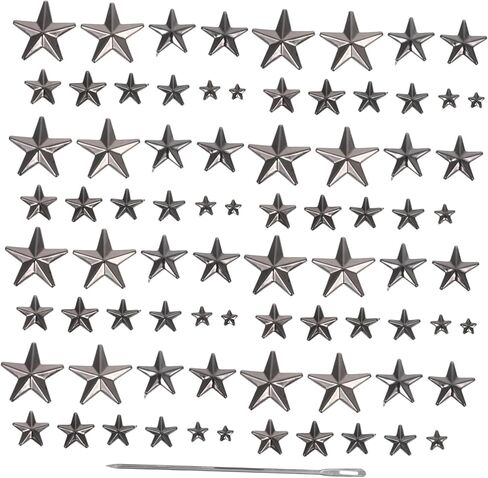 Gadpiparty 1 Set Metal Star Rivets: Small Decorative Metal Star Studs with Awl & Box Packaging– Unique Rivets for Suitcase Hats Clothing Dressmaking in Saudi Arabia