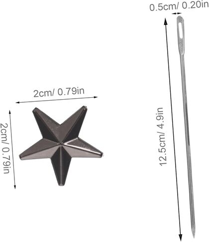 Gadpiparty 1 Set Metal Star Rivets: Small Decorative Metal Star Studs with Awl & Box Packaging– Unique Rivets for Suitcase Hats Clothing Dressmaking in Saudi Arabia