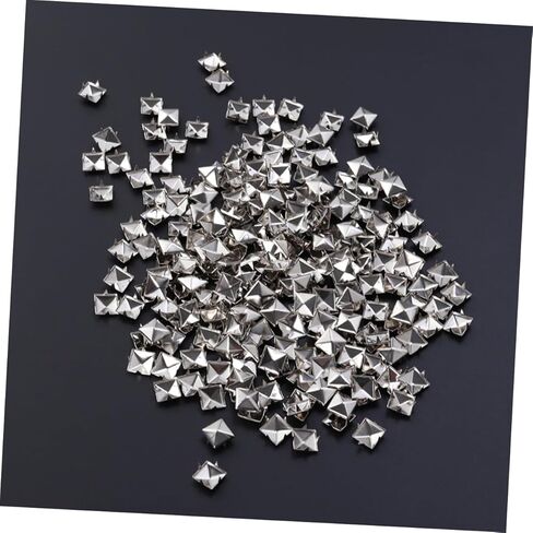 FOMIYES 200pcs Silver Square Rivet Metal Studs for DIY Punk Clothing Accessories 10mm Spikes for Shoes Belts and Craft Projects in Saudi Arabia