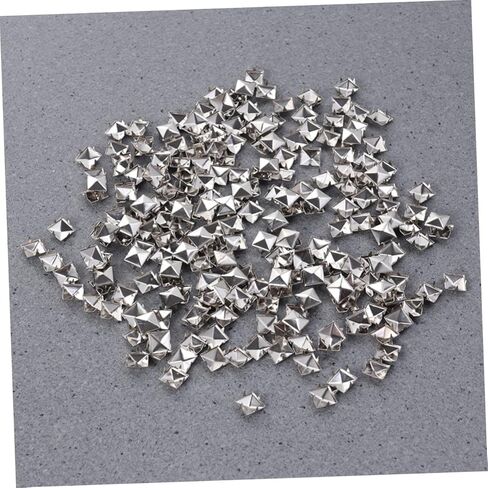 FOMIYES 200pcs Silver Square Rivet Metal Studs for DIY Punk Clothing Accessories 10mm Spikes for Shoes Belts and Craft Projects in Saudi Arabia