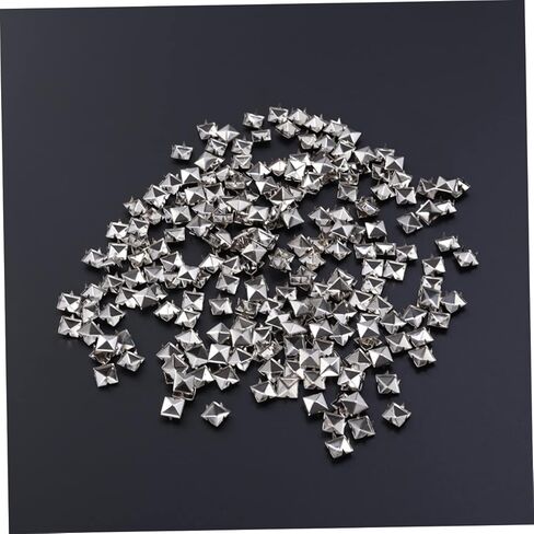 FOMIYES 200pcs Silver Square Rivet Metal Studs for DIY Punk Clothing Accessories 10mm Spikes for Shoes Belts and Craft Projects in Saudi Arabia
