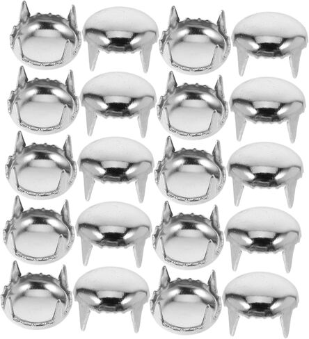 Angoily 100Pcs Silver Round Rivets for DIY Clothing Bags Shoes Durable Prong Studs for Punk Rock Craft Projects Easy to Use Versatile Decoration Supplies in Saudi Arabia