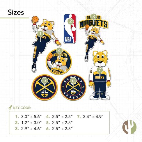 ملصق من الفينيل مطبوع عليه Desert Cactus Denver Nuggets NBA مرخص رسميًا وزجاجة مياه للكمبيوتر المحمول ودفتر قصاصات السيارة (النوع 2-التميمة) in Saudi Arabia