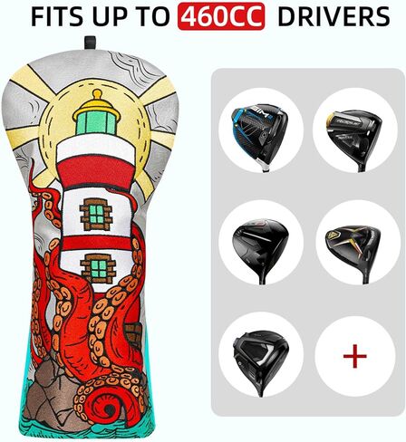 Craftsman Golf Club Head Cover Kraken Octopus Driver Headcover Golf Club Cover for Driver Lightouse Driver Head Cover Golf Club Cover for Men in Saudi Arabia