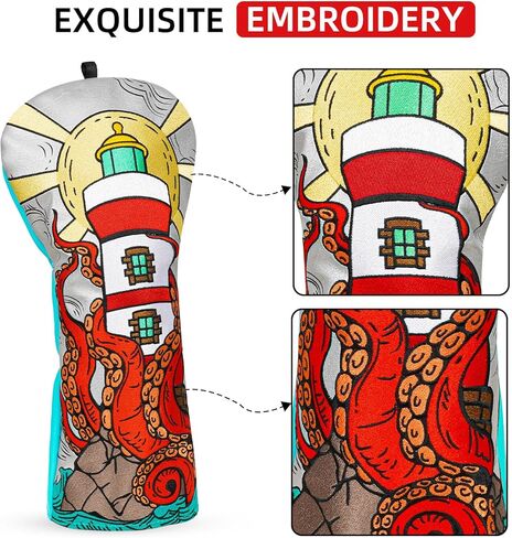 Craftsman Golf Club Head Cover Kraken Octopus Driver Headcover Golf Club Cover for Driver Lightouse Driver Head Cover Golf Club Cover for Men in Saudi Arabia