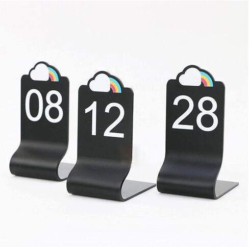 أرقام الطاولة، أرقام طاولة أكريليك مزدوجة الجوانب، أسود 6 سم × 12 مع للمناسبات (21-30) in Kuwait