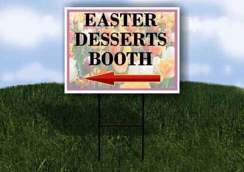 Easter Desserts Booth Spring Flowers Tulips Up Arrows A-Frame Single Sided 23x23 in. sign in Saudi Arabia