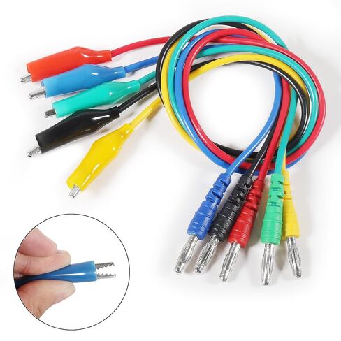 20pcs Test Lead Kit Alligator Clip to 4mm Banana Plug Test Probe Back Probes Kit Test Pins for Automotive Repair Inspection Tools Set Test Probes Leads in Saudi Arabia