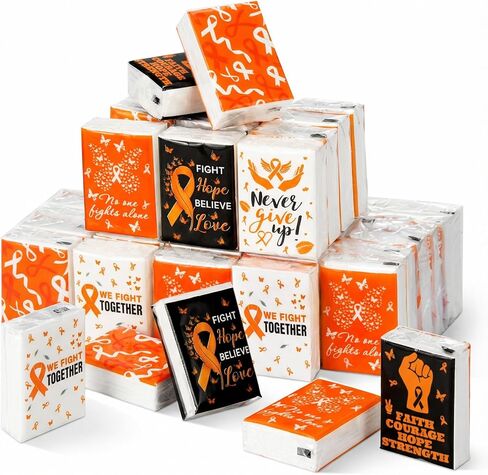 Honoson 60 Pack Mental Health Awareness Tissues Bulk Green Ribbon Mental Health Awareness Month Gifts Favor Travel Pocket Tissue for Charity Event Supplies Volunteer Activities in Saudi Arabia