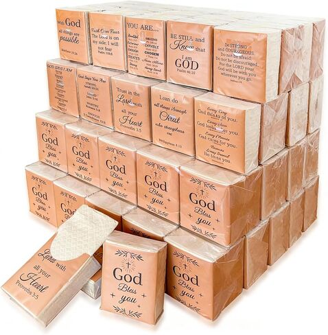 20 Pack Bamboo Christian Pocket Tissues with 10 Bible Verse Travel Packs Bulk 500 Sheet Small Tissues Pocket Packs 3 Ply Mini Travel Size Individual Religious Party Favor in Saudi Arabia