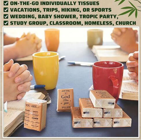 20 Pack Bamboo Christian Pocket Tissues with 10 Bible Verse Travel Packs Bulk 500 Sheet Small Tissues Pocket Packs 3 Ply Mini Travel Size Individual Religious Party Favor in Saudi Arabia