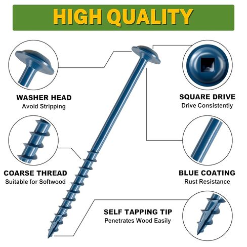 LIONMAX Pocket Hole Screws Assortment Kit, 720 PCS in 5 Sizes, 8 x 1, 1-1/4", 1-1/2", 2", 2-1/2", Anti-Rust Coated Pocket Screws for Exterior& Interior, Coarse Thread, 150mm Square Drive Bit Included in Saudi Arabia