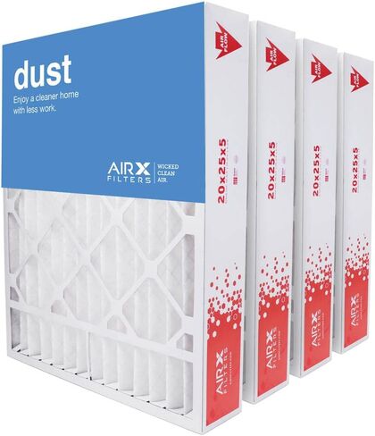 مرشحات AIRx 20x25x5 فلتر فرن MERV 8 HVAC AC، بديل متوافق لـ Honeywell FC100A1037 FC35A1027 CF200A1016، غبار، 4 عبوات in Saudi Arabia