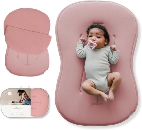 منحنى كرسي الأطفال Snuggle Me® (0-6 أشهر) - قطن عضوي فاخر مع قلب إسفنجي، غطاء قابل للغسل في الغسالة، كرسي أطفال ناعم للغاية وجيد التهوية مع حقيبة سفر (30 بوصة × 20 بوصة × 1.9 بوصة) - خشب البتولا in Kuwait