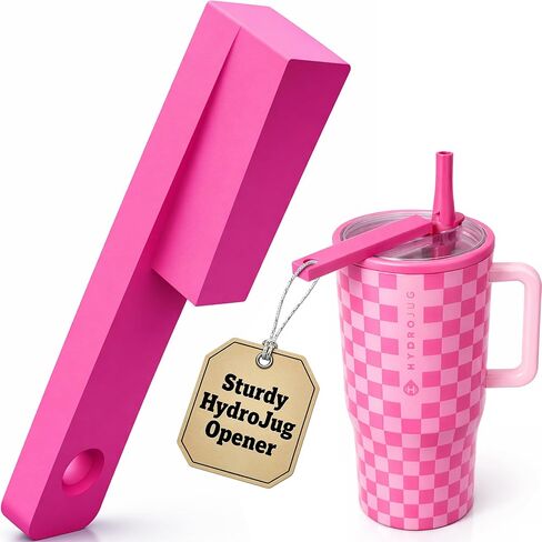 Easy Grip Bottle Cap Opener – Ergonomic Lid Turner for Stanley, Hydrojug, & Owala Tumblers – Easy Grip Assisted Bottle Opener for Weak Hands – 20oz, 32oz, 40oz - Hot Pink in Saudi Arabia