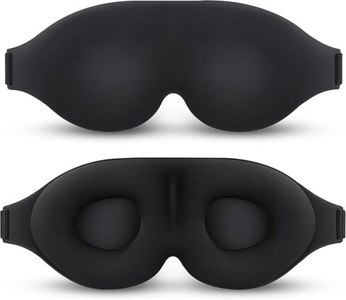 NOKSA 3D Contoured Sleep Mask for Men & Women – Ultra Soft Memory Foam, Zero Pressure Eye Cups, Adjustable Comfort Band, 100% Light Blocking for Deep Sleep, Travel & Light Sensitivity in Saudi Arabia