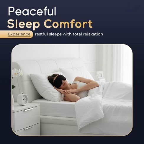 NOKSA 3D Contoured Sleep Mask for Men & Women – Ultra Soft Memory Foam, Zero Pressure Eye Cups, Adjustable Comfort Band, 100% Light Blocking for Deep Sleep, Travel & Light Sensitivity in Saudi Arabia